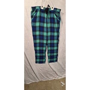 Aerie Women's Green Plaid Flannel Pajama Bottoms with Pockets Size Medium
